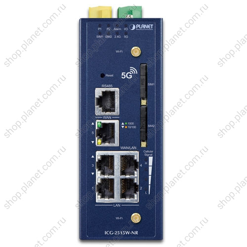 Шлюз промышленный сотовый беспроводной 5G 2 порта SIM, WiFi IEEE 802.11 b/g/n/ac 2.4G/5G ,5 портов RJ45 10/100/1000 Мб/с фото 4 Шлюз промышленный сотовый беспроводной 5G 2 порта SIM, WiFi IEEE 802.11 b/g/n/ac 2.4G/5G ,5 портов RJ45 10/100/1000 Мб/с ICG-2515W-NR фото 4