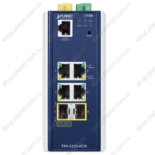 Коммутатор TSN промышленный управляемый L2+, 4 порта RJ45 10/100/1000 Мб/с, 2 порта SFP 1000/2.5G фото 2 Коммутатор TSN промышленный управляемый L2+, 4 порта RJ45 10/100/1000 Мб/с, 2 порта SFP 1000/2.5G TSN-5225-4T2S фото 2