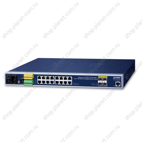 Коммутатор промышленный управляемый L2+, 16 портов RJ45 10/100/1000 Мб/с, 4 порта SFP 100/1000 Мб/с Коммутатор промышленный управляемый L2+, 16 портов RJ45 10/100/1000 Мб/с, 4 порта SFP 100/1000 Мб/с IGS-5225-16T4S