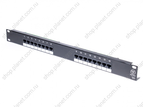 Патч-панель 16 портов RJ-45, кат. 5е, тип KRONE Патч-панель 16 портов RJ-45, кат. 5е, тип KRONE PP1-168