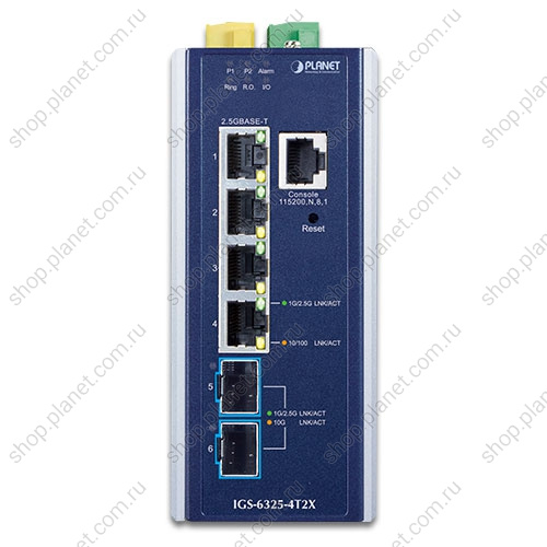 Коммутатор промышленный управляемый L3, 4 порта RJ45 10/100/1000/ 2.5G, 2 порта SFP+ 10G фото 2 Коммутатор промышленный управляемый L3, 4 порта RJ45 10/100/1000/ 2.5G, 2 порта SFP+ 10G IGS-6325-4T2X фото 2