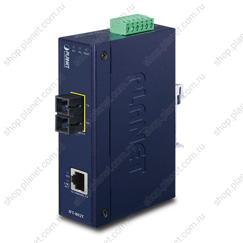 Медиаконвертер промышленный с SC портом 100 Мб/с, 2км, многомод, RJ45 10/100 Мб/с Медиаконвертер промышленный с SC портом 100 Мб/с, 2км, многомод, RJ45 10/100 Мб/с IFT-802T