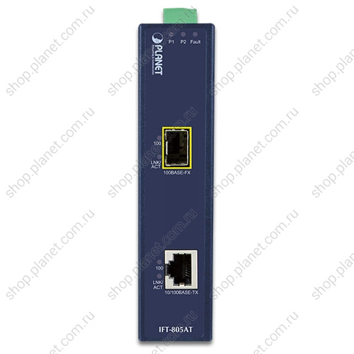 Медиаконвертер промышленный с SFP портом 100 Мб/с, RJ45 10/100 Мб/с фото 2 Медиаконвертер промышленный с SFP портом 100 Мб/с, RJ45 10/100 Мб/с IFT-805AT фото 2