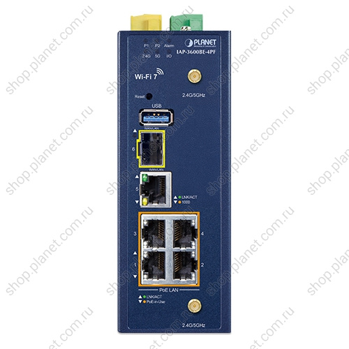 Точка доступа Wi-Fi 7 802.11be промышленная, 4 порта PoE 10/100/1000 Мб/с, 1 порт RJ45 10/100/1000 Мб/с, 1 порт SFP 1000 Мб/с фото 4 Точка доступа Wi-Fi 7 802.11be промышленная, 4 порта PoE 10/100/1000 Мб/с, 1 порт RJ45 10/100/1000 Мб/с, 1 порт SFP 1000 Мб/с IAP-3600BE-4PF фото 4