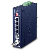 Промышленный VDSL конвертер Planet, 1 порт RJ-11/BNC, 4 порта 10/100/1000 Мбс RJ-45 IVC-234GT