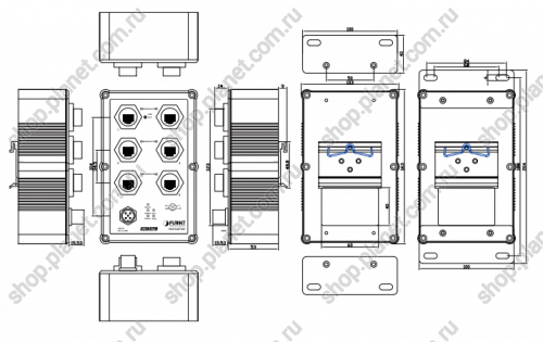 Коммутатор промышленный управляемый L2+, PoE+ 6 портов RJ45 10/100/1000 Мб/с, IP67, крепление на DIN-рейку или на стену фото 3 Коммутатор промышленный управляемый L2+, PoE+ 6 портов RJ45 10/100/1000 Мб/с, IP67, крепление на DIN-рейку или на стену IGS-5227-6T фото 3