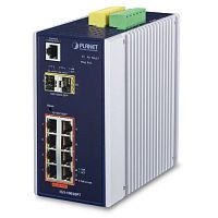IGS-10020PT Коммутатор промышленный управляемый L2+, PoE+ 8 портов RJ45 10/100/1000 Мб/с, 2 порта SFP 1000/2.G, крепление на DIN-рейку 