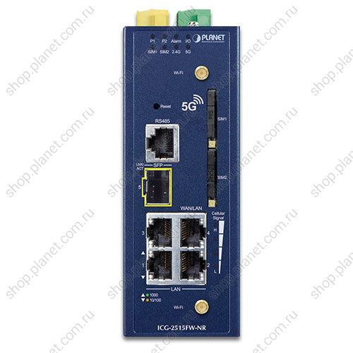 Шлюз промышленный сотовый беспроводной 5G 2 порта SIM, WiFi IEEE 802.11 b/g/n/ac 2.4G/5G, 1 порт SFP 1000 Мбс , 4 порта RJ45 10/100/1000 Мб/с фото 4 Шлюз промышленный сотовый беспроводной 5G 2 порта SIM, WiFi IEEE 802.11 b/g/n/ac 2.4G/5G, 1 порт SFP 1000 Мбс , 4 порта RJ45 10/100/1000 Мб/с ICG-2515FW-NR фото 4