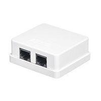 Розетка компьютерная, 2 порта RJ-45 кат. 5е, тип KRONE, белая TJC2-5K