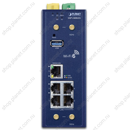 Точка беспроводного доступа Wi-Fi 5 ГГц 2400 Мб/с промышленная 5 портов 10/100/1000 Мб/с, IP30 фото 3 Точка беспроводного доступа Wi-Fi 5 ГГц 2400 Мб/с промышленная 5 портов 10/100/1000 Мб/с, IP30 IAP-2400AX фото 3