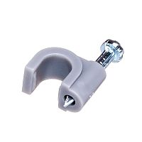 Скоба 6х6,6мм с гвоздем, серая, упак. 100 шт. NC-1N