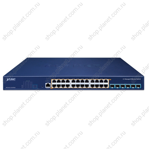Коммутатор управляемый L3, PoE+ 24 порта RJ45 10/100/1000/2500 Мб/с, 6 портов SFP+ 10G фото 2 Коммутатор управляемый L3, PoE+ 24 порта RJ45 10/100/1000/2500 Мб/с, 6 портов SFP+ 10G MGS-6311-24UPL6X фото 2