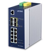 IGS-12040MT Коммутатор промышленный управляемый L2+, 8 портов RJ45 10/100/1000 Мб/с, 2порта SFP 100/1000 Мб/с, 2 порта SFP 100/1000/2.5G