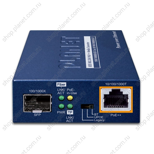 Медиаконвертер PoE с SFP портом 100/1000 Мб/с, RJ45 10/100/1000 Мб/с фото 2 Медиаконвертер PoE с SFP портом 100/1000 Мб/с, RJ45 10/100/1000 Мб/с GUP-805A-60W фото 2
