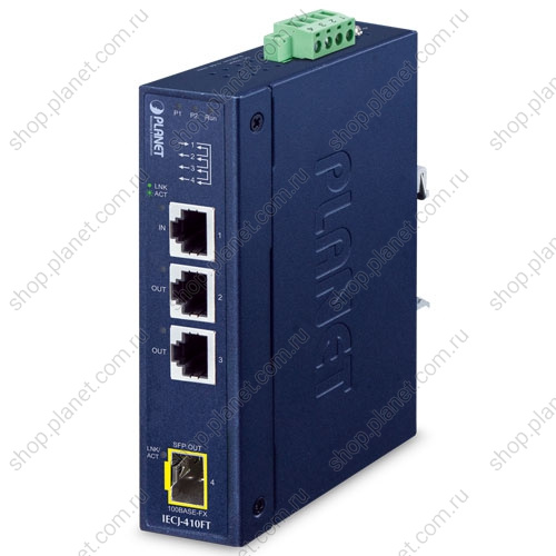 EtherCAT slave разветвитель промышленный 3 порта RJ-45 100 Мб/с, 1 порт SFP 100 Мб/с EtherCAT slave разветвитель промышленный 3 порта RJ-45 100 Мб/с, 1 порт SFP 100 Мб/с IECJ-410FT