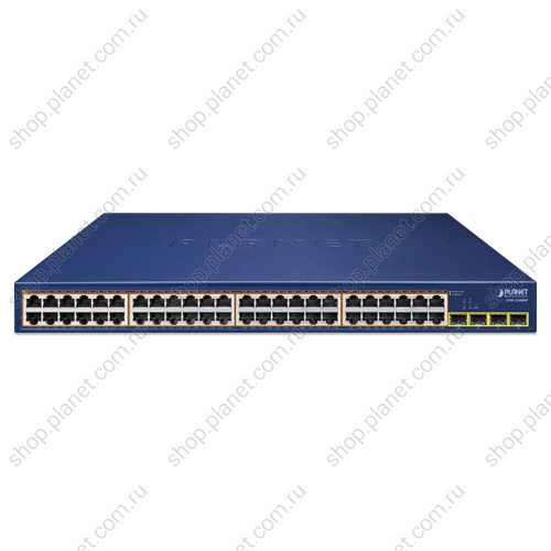 Коммутатор неуправляемый PoE 48 портов RJ45 10/100/1000 Мб/с, 4 порта SFP 1000 Мб/с фото 2 Коммутатор неуправляемый PoE 48 портов RJ45 10/100/1000 Мб/с, 4 порта SFP 1000 Мб/с GSW-5240HP фото 2