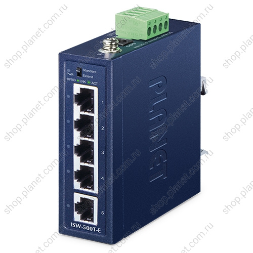 Коммутатор промышленный 5 портов RJ45 10/100 мб/с, компактный Коммутатор промышленный 5 портов RJ45 10/100 мб/с, компактный ISW-500T-E