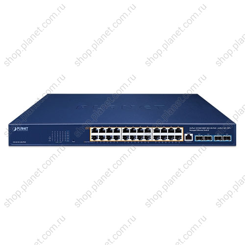 Коммутатор управляемый L2, РоЕ 24 порта RJ45 10/100/1000 Мб/с, 4 порта SFP 10G фото 2 Коммутатор управляемый L2, РоЕ 24 порта RJ45 10/100/1000 Мб/с, 4 порта SFP 10G GS-4210-24UP4X фото 2