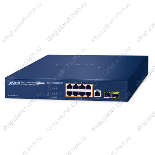Коммутатор управляемый L2/L4, РоЕ 8 портов RJ45 10/100/1000, 2 порта SFP 1000 Мб/с Коммутатор управляемый L2/L4, РоЕ 8 портов RJ45 10/100/1000, 2 порта SFP 1000 Мб/с GS-4210-8UP2S