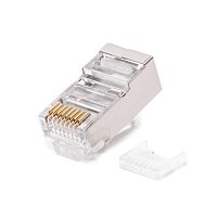 Вилка RJ-45, 8P8C кат.5 для одножильного кабеля cо вставкой, экранированная TPS5-8P8C-S