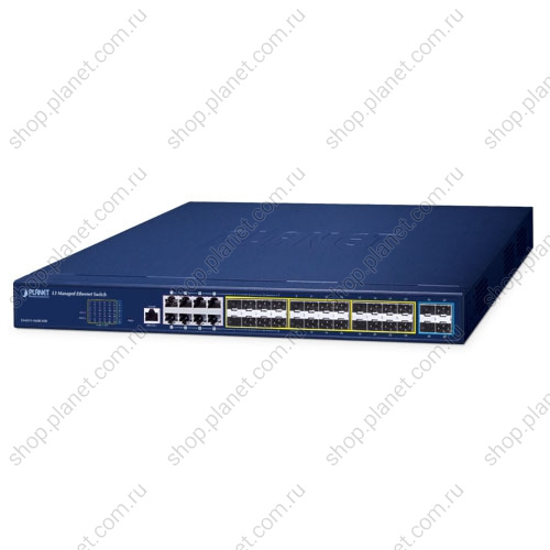 Коммутатор управляемый L3, 16 портов SFP 100/1000 Мб/с, 8 комбо портов SFP/RJ45 10/100/1000 Мб/с, 4 порта SFP+ 10G GS-6311-16S8C4XR Коммутатор управляемый L3, 16 портов SFP 100/1000 Мб/с, 8 комбо портов SFP/RJ45 10/100/1000 Мб/с, 4 порта SFP+ 10G