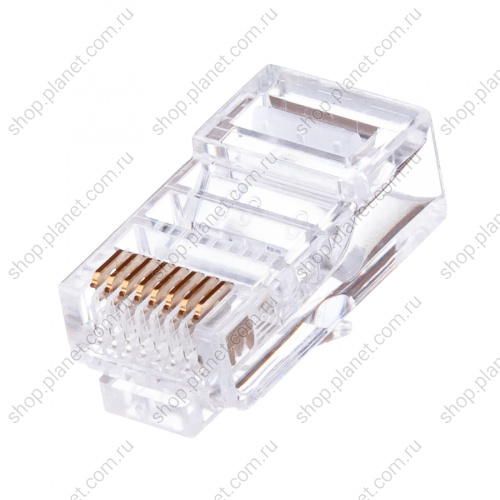 Вилка RJ-45, 8P8C для круглого кабеля, 3 зубца, тип Х Вилка RJ-45, 8P8C для круглого кабеля, 3 зубца, тип Х TPR-8P8C-S3