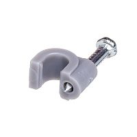 Скоба 5х5,3мм с гвоздем для RG-58, серая, упак. 100 шт. NC-0.5N-G