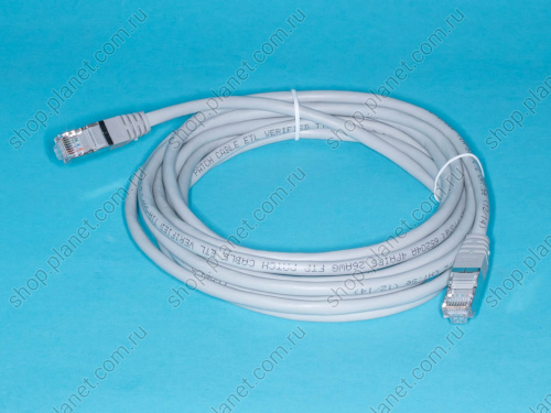 Патч-корд (шнур) RJ-45 - RJ-45 кат.5е, 4м, экранированный, серый SC04-8P8C4