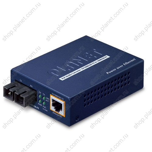 Медиаконвертер РоЕ с SC duplex портом 100 Мб/с, 1310 нм, 2 км, многомод, RJ-45 10/100 Мб/с Медиаконвертер РоЕ с SC duplex портом 100 Мб/с, 1310 нм, 2 км, многомод, RJ-45 10/100 Мб/с FTP-802