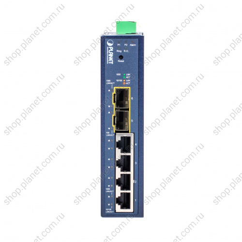 Коммутатор промышленный управляемый L2, 4 порта RJ45 10/100/100 Мб/с, 2 порта SFP 100/1000 Мб/с фото 2 Коммутатор промышленный управляемый L2, 4 порта RJ45 10/100/100 Мб/с, 2 порта SFP 100/1000 Мб/с IGS-4215-4T2S фото 2