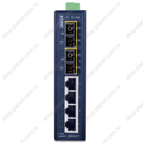 Коммутатор промышленный 2 порта SC 100 Мб/с, 1310 нм, 2км, одномод, 4 порта RJ45 10/100 Мб/с фото 2 Коммутатор промышленный 2 порта SC 100 Мб/с, 1310 нм, 2км, одномод, 4 порта RJ45 10/100 Мб/с ISW-621T фото 2