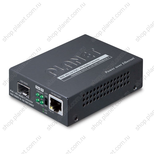 Медиаконвертер PoE+ PD с SFP портом 100/1000 Мб/с, RJ45 10/100/1000 Мб/с Медиаконвертер PoE+ PD с SFP портом 100/1000 Мб/с, RJ45 10/100/1000 Мб/с GT-805A-PD