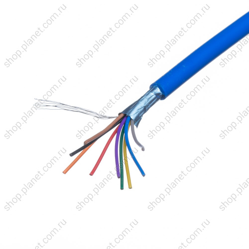 Кабель коммуникационный 9 проводов, бухта 50м, экранированный, синий CCC9GL