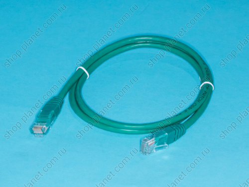 Патч-корд (шнур) RJ-45 - RJ-45 кат.5е, 1м, зеленый Патч-корд (шнур) RJ-45 - RJ-45 кат.5е, 1м, зеленый SC03-8P8C1-E