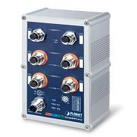 IGS-604HPT-M12 Коммутатор промышленный транспортный управляемый L2+, PoE+ 4 порта M12 10/100/1000 Мб/с, 2 порта M12 10/100/1000 Мб/с, IP67, крепление на DIN-рейку или на стену