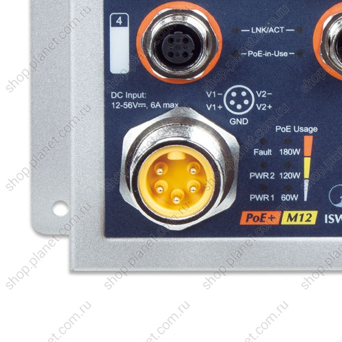 Коммутатор промышленный транспортный PoE+ 8 портов M12 10/100 Мб/с, IP50, на DIN-рейку или на стену фото 4 Коммутатор промышленный транспортный PoE+ 8 портов M12 10/100 Мб/с, IP50, на DIN-рейку или на стену ISW-808PT-M12A фото 4