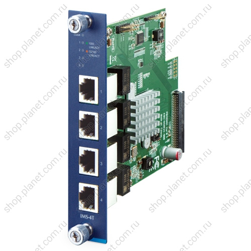 Модуль 4 порта RJ45 10/100/1000 для коммутатора IMS-6325-5 Модуль 4 порта RJ45 10/100/1000 для коммутатора IMS-6325-5 IMS-4T