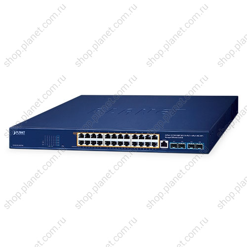 Коммутатор управляемый L2, РоЕ 24 порта RJ45 10/100/1000 Мб/с, 4 порта SFP 10G Коммутатор управляемый L2, РоЕ 24 порта RJ45 10/100/1000 Мб/с, 4 порта SFP 10G GS-4210-24UP4X